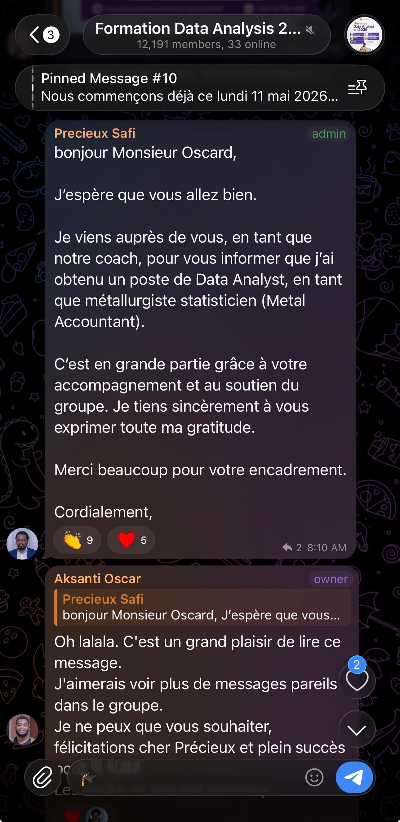 Capture d'écran d'un témoignage d'apprenant 6